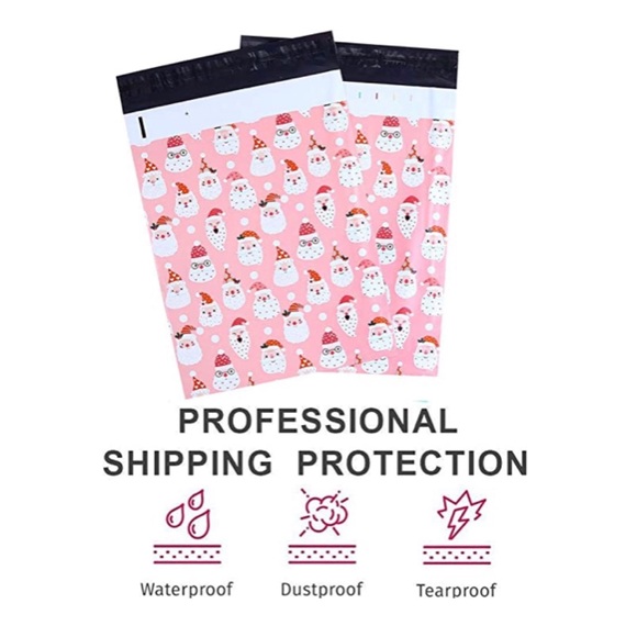 ๐ ๐
10 Pink Santa Face Christmas Poly Mailers Shipping Bags + 10 Stickers Set - Picture 3 of 7